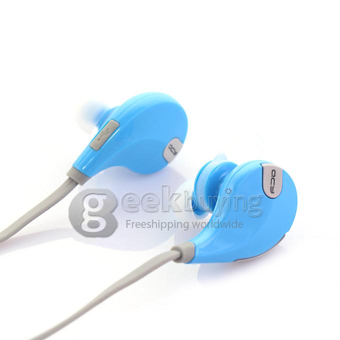 QCY QY7 Wireless Bluetooth 4.1 Stereo Sport Earphone Headphone Studio Music Headset with Mic - Blue + Grey
