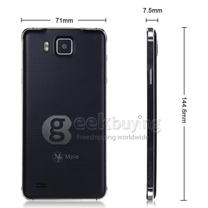 MPIE S168 5.0Inch Android 4.4 Smartphone FWVGA MTK6572 Dual Core 1.0GHz 512MB+4GB 3G GPS Dual Camera - Black
