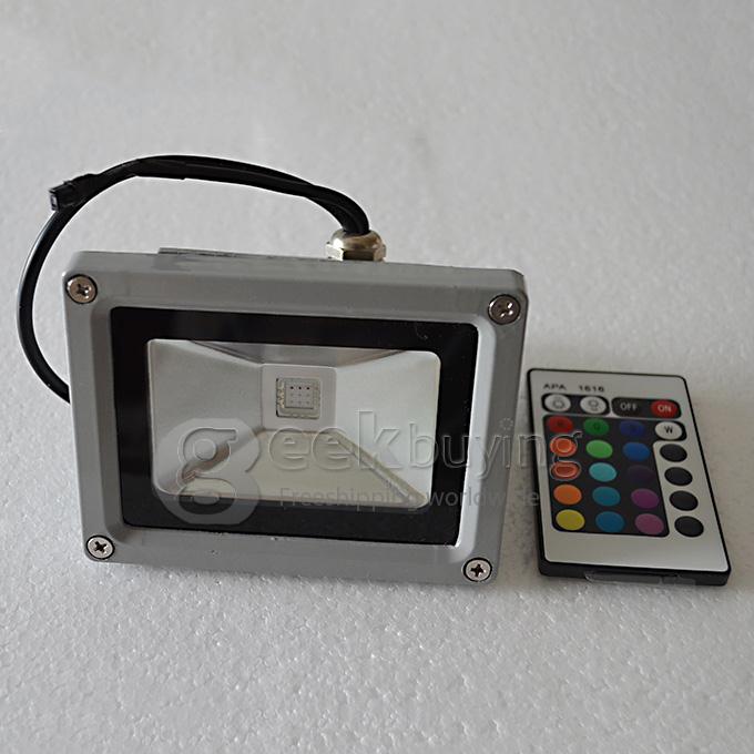 Waterproof RGB 10W LED Flood light High Power Outdoor Spotlights Lamp AC85-265V + IR Remote