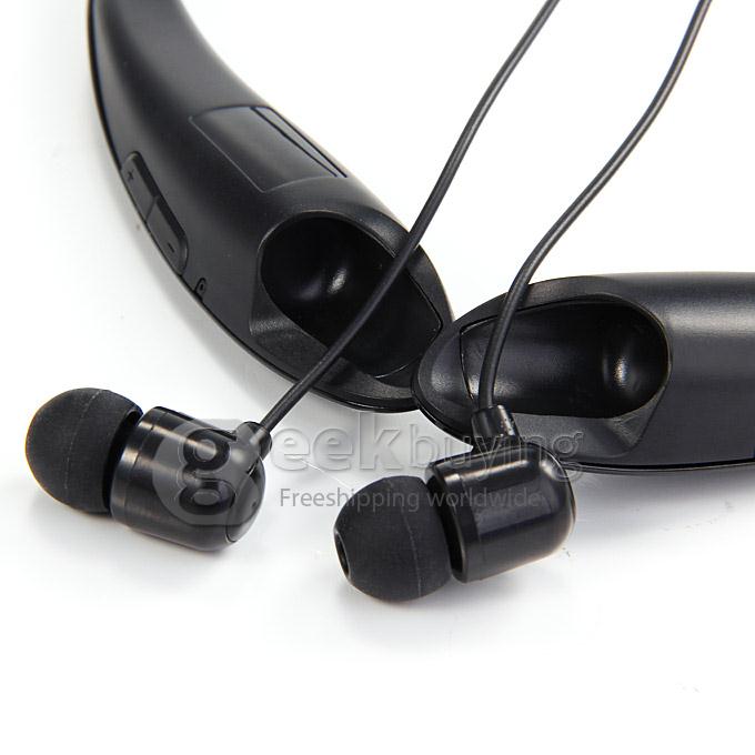 HBS-800 Bluetooth Wireless Headset Headphone Neck Earphone with Mic for iPhone Samsung HTC - Black