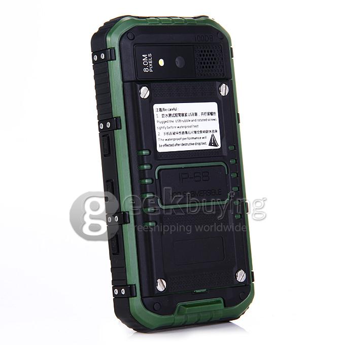 A9 IP68 Android Smartphone Waterproof MTK6582 Quad Core 1.3GHz 4.3 Inch 1GB RAM 8GB ROM 8.0MP 3G GPS OTG- Green