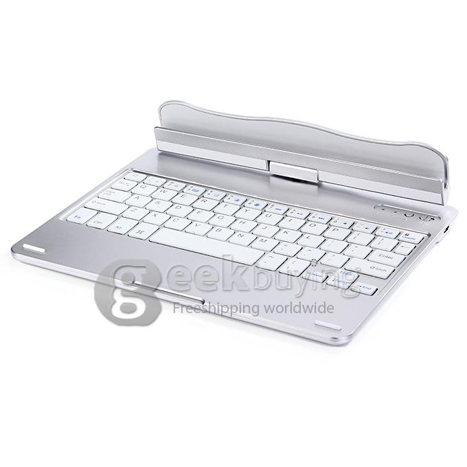 New Portable Keyboard for iPad Air 2 th Bluetooth Keyboard 360 Rotating 180 Flip - Silver