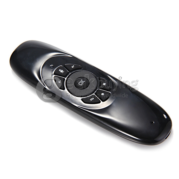 GK001 Wireless Air Mouse + English Keyboard with Mic Voice Function Motion Sensing Game for TV Box Android Windows - Black