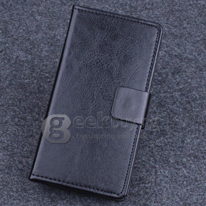 Protective Hard Cover Flip Stand Leather Case for Lenovo A536 -Black