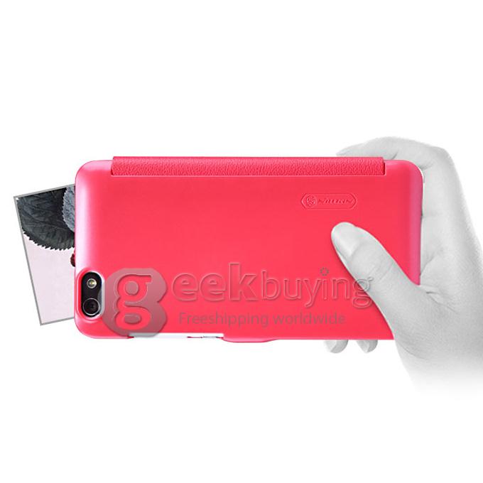 Nillkin Fresh Series Polycarbonate Flip Stand Cover Leather Case for HUAWEI Honor 4X - Red