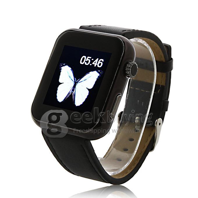 Atongm AW08 Bluetooth 4.1 Smart Wrist Watch Call MMS Pedometer Anti-lost for Android iOS iPhone 6 5 5S Samsung - Black