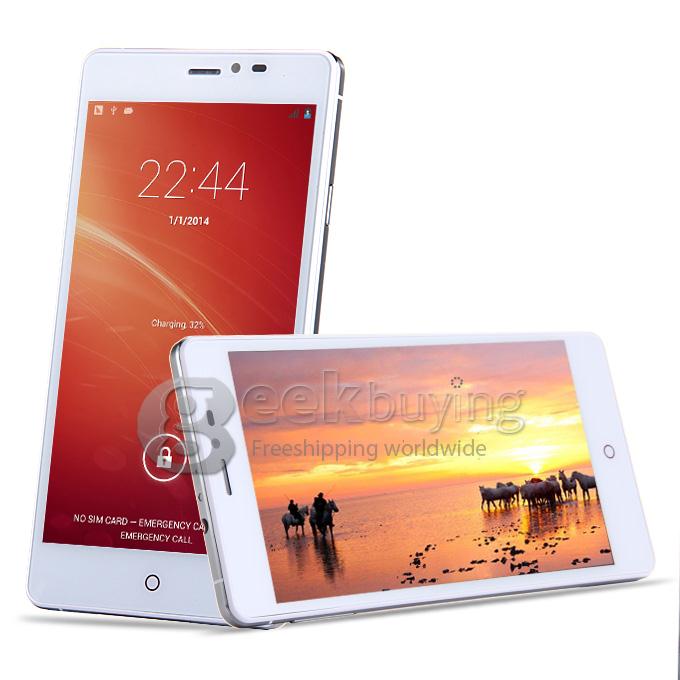 JIAKE V13 5.5inch Android 4.4 Phone MTK6572W Dual Core 1.2GHz Smartphone QHD 4GB ROM 2.0MP+0.3MP 3G GPS Smart Wake-White