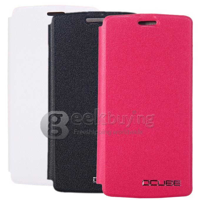 Protective Hard Cover Flip Stand Leather Case for THL T4000 - Black