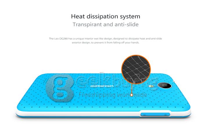 Doogee LEO DG280 MTK6582 Quad Core 1.3GHz 4.5Inch Smartphone Android 4.4 OS 1GB RAM 8GB ROM Dual Cameras 3G GPS - Blue