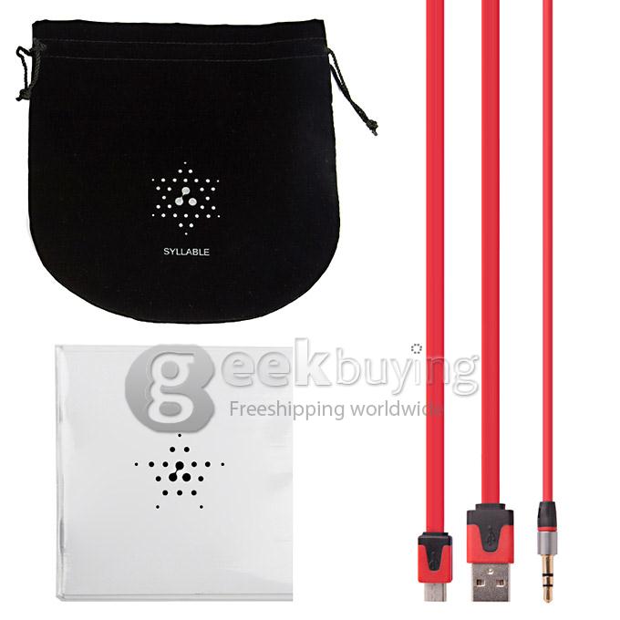 Syllable G600 Wireless Bluetooth 4.0 Headphone Earphone Deep Bass Built-in Mic / 40mm Speaker - Black + Red