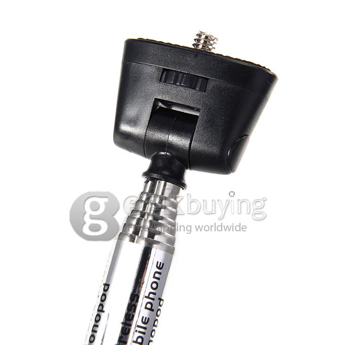 D09 Wireless Bluetooth Selfie Stick Monopod with Mirror for iPhone Galaxy Android - Black
