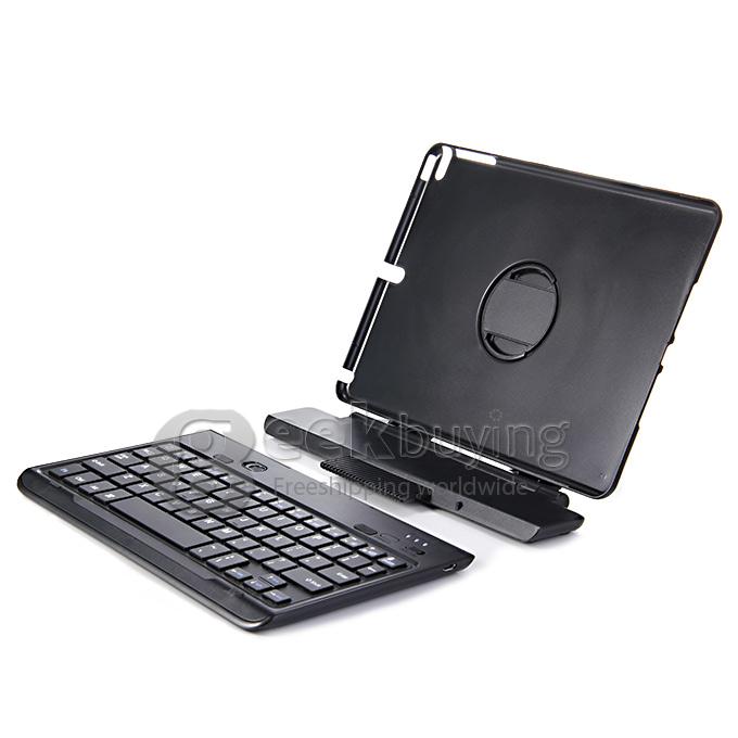 360 Degree Swivel Rotating Stand Bluetooth Keyboard Case Cover For IPad Air 2 iPad 6 - Black
