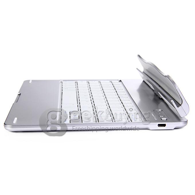 New Portable Keyboard for iPad Air 2 th Bluetooth Keyboard 360 Rotating 180 Flip - Silver