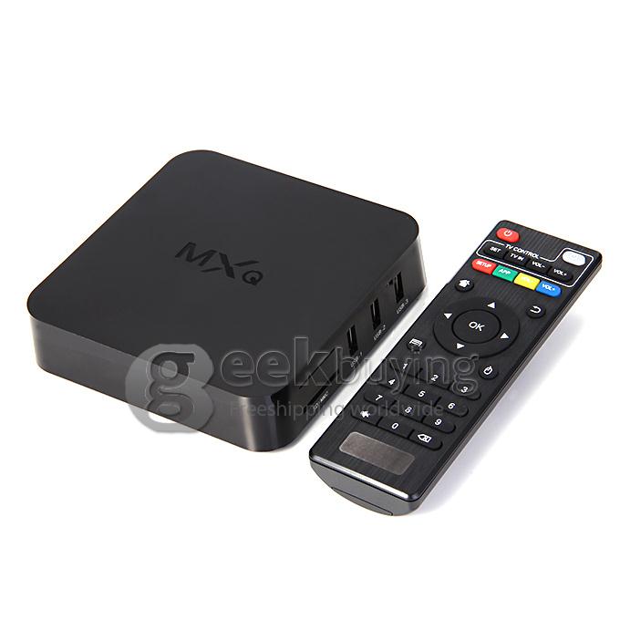 MXQ Amlogic S805 Smart Android TV Box 1GB RAM 8G ROM 1080P H.265 Hardwar Decode WIFI Miracast DLNA - Black