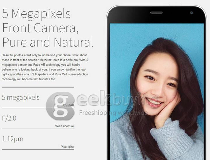 MEIZU MEILAN M1 NOTE 5.5inch FHD Smartphone 4G LTE MTK6752 Octa Core 1.7 GHz Flyme 4 OS 2GB RAM 16GB ROM 13.0MP - Yellow