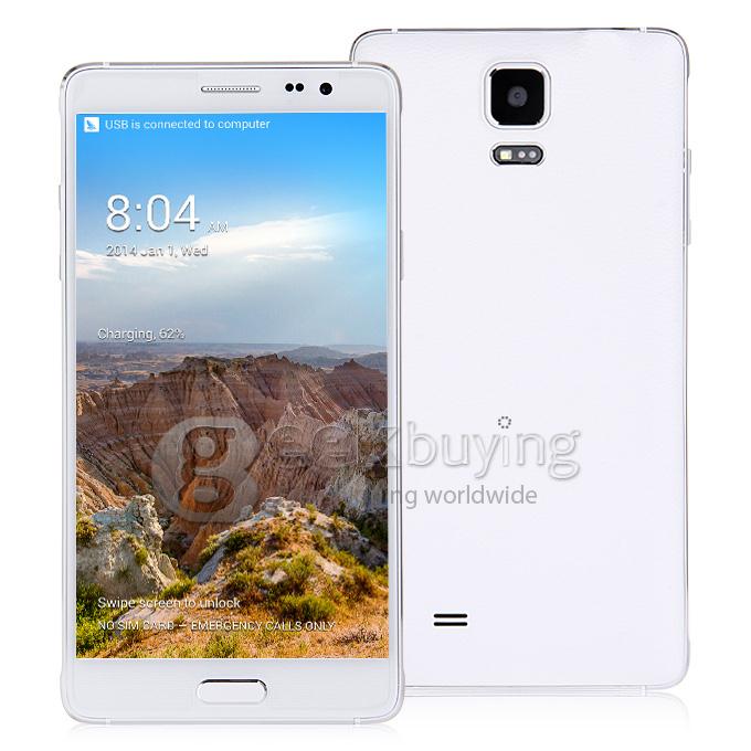 Kingelon N9500 5.7Inch IPS HD MTK6582 Quad Core SmartPhone Android 4.4 1GB+8GB 5.0MP Camera 3G GPS OTG Gesture Sensing -White