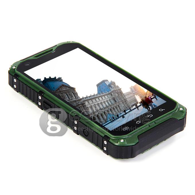 A9 IP68 Android Smartphone Waterproof MTK6582 Quad Core 1.3GHz 4.3 Inch 1GB RAM 8GB ROM 8.0MP 3G GPS OTG- Green