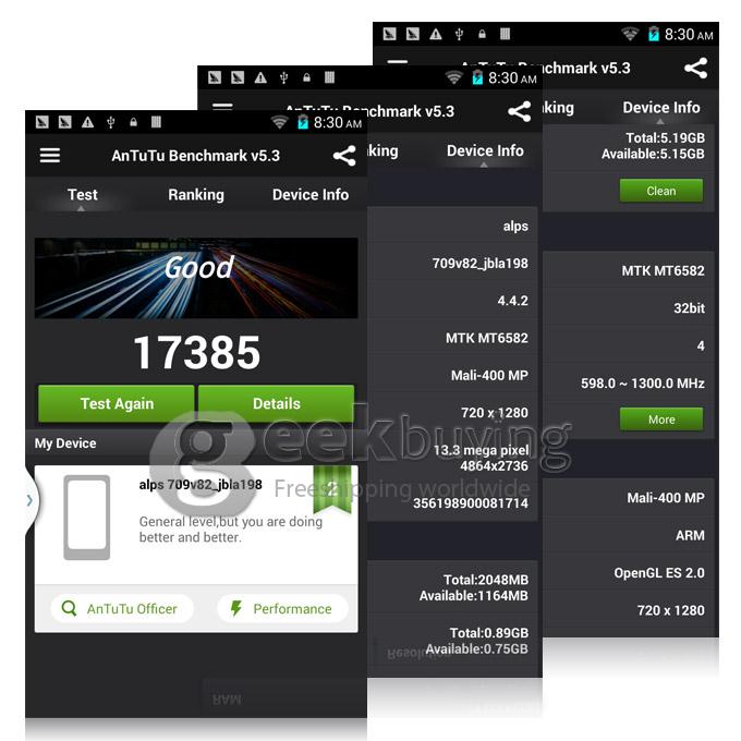Kingelon N9500 5.7Inch IPS HD MTK6582 Quad Core SmartPhone Android 4.4 1GB+8GB 5.0MP Camera 3G GPS OTG Gesture Sensing-Black