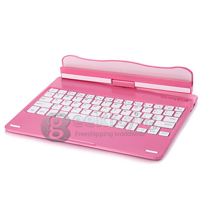 New Portable Keyboard for iPad Air 2 th Bluetooth Keyboard 360 Rotating 180 Flip - Pink