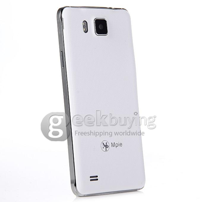 MPIE S168 5.0Inch Android 4.4 Smartphone FWVGA MTK6572 Dual Core 1.0GHz 512MB+4GB 3G GPS Dual Camera - White
