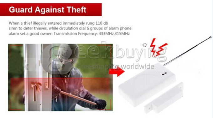 YA-500-GSM-7 LCD Security Wireless GSM Autodial Home Office Burglar Intruder Fire Alarm