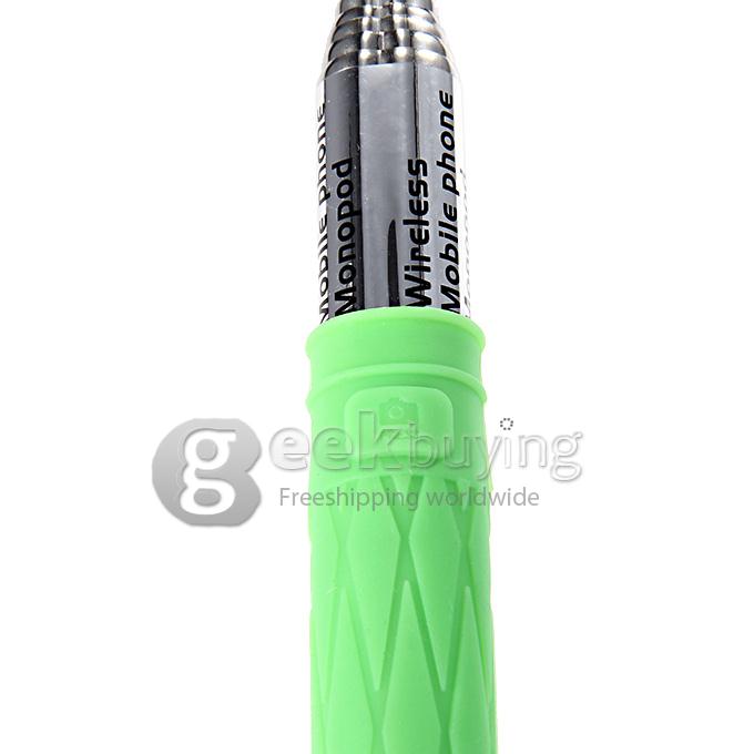 D09 Wireless Bluetooth Selfie Stick Monopod with Mirror for iPhone Galaxy Android - Green
