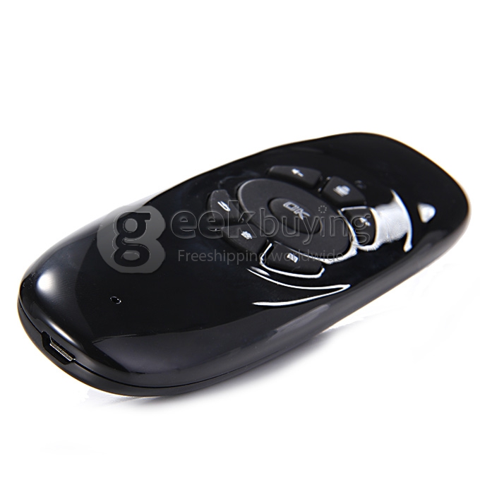 GK001 Wireless Air Mouse + English Keyboard with Mic Voice Function Motion Sensing Game for TV Box Android Windows - Black