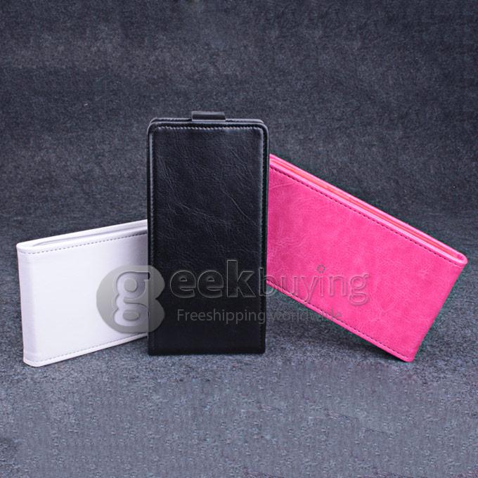 Protective Hard Cover Flip Stand Leather Case for Lenovo A536 -Black