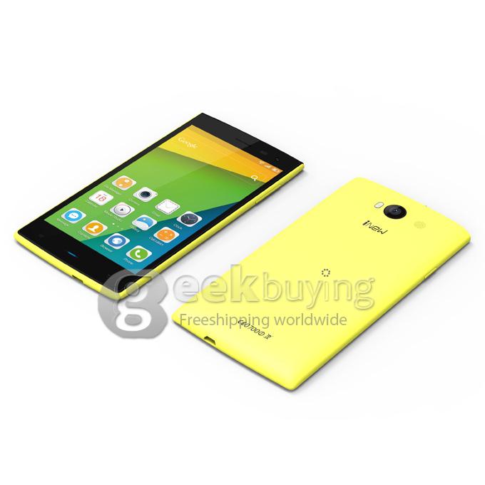 INEW V1 5.0 inch Android 4.4 Smartphone MTK6582 Quad Core 1.3GHz 1GB RAM 8GB ROM WiFi GPS 3G FWVGA IPS - Yellow
