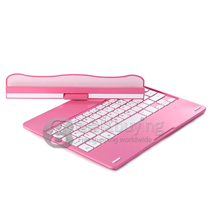 New Portable Keyboard for iPad Air 2 th Bluetooth Keyboard 360 Rotating 180 Flip - Pink