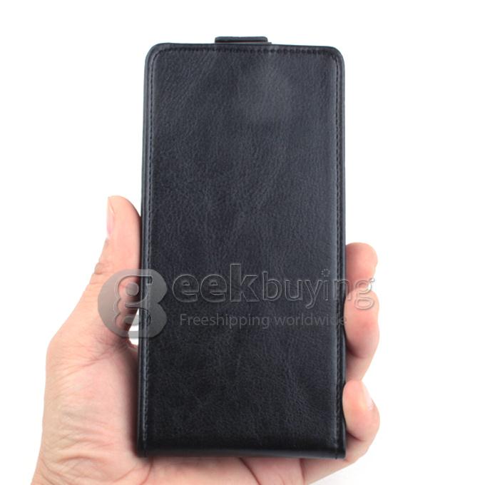 Protective Hard Cover Flip Stand Leather Case for Cubot S200 - Black