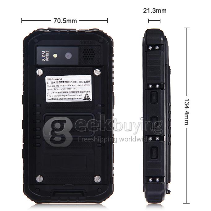 A9 IP68 Android Smartphone Waterproof MTK6582 Quad Core 1.3GHz 4.3