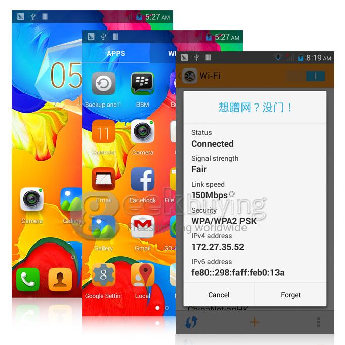 JIAKE M4 5.0Inch Smartphone WVGA MTK6572 Dual Core 1.0GHz Android 4.4 OS 512MB+4GB 3G/GPS/Dual Camera 2.0MP - White