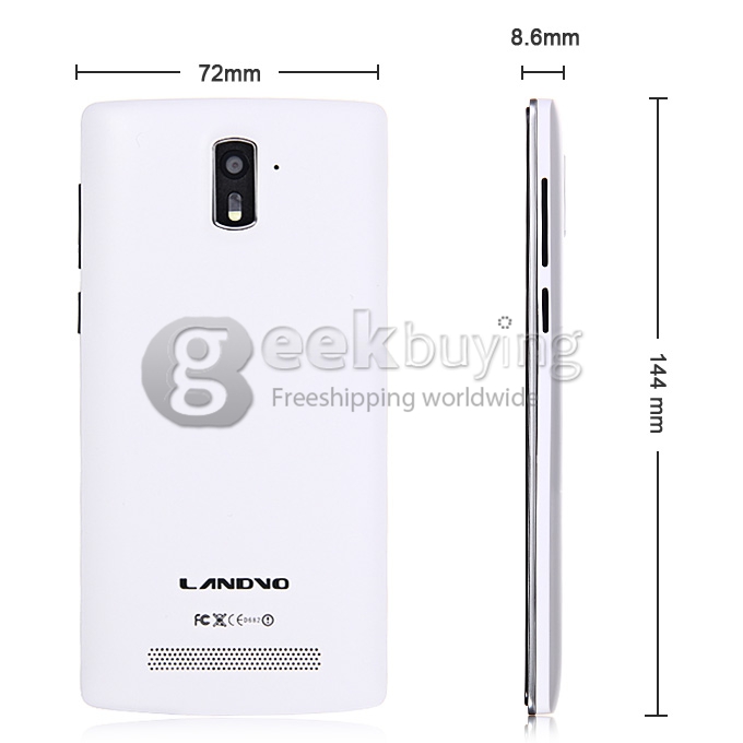 LANDVO L200S 5.0Inch IPS HD MTK6582 Quad Core 1.3GHz Smartphone Android 4.4 1GB RAM 8GB ROM 8MP 2MP Dual SIM 4G - White