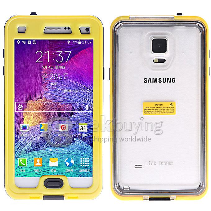 Waterproof Shockproof Dirt/SnowProof Cover Protective Case for for Samsung Note 4 N9100 - Yellow