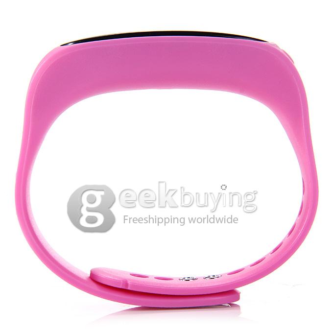 Waterproof E02 Sport Bluetooth 4.0 Smart Wrist Watch Bracelet for iOS Android Video Remote Anti-lost Pedometer - Pink