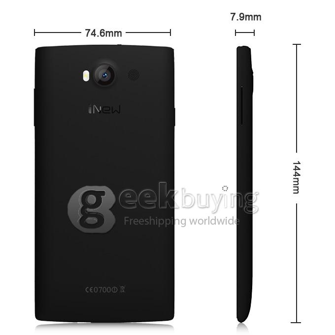 INEW V1 5.0 inch Android 4.4 Smartphone MTK6582 Quad Core 1.3GHz 1GB RAM 8GB ROM WiFi GPS 3G FWVGA IPS - Black