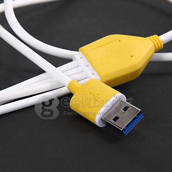 4 in 1 USB / 8 Pin / 32 Pin Data Charging Cable for Apple iPhone 4 4S 6 Plus 5S 5 iPad 2 3 Samsung S5 Note 3 2 - Yellow