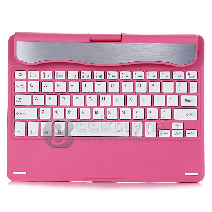 New Portable Keyboard for iPad Air 2 th Bluetooth Keyboard 360 Rotating 180 Flip - Pink