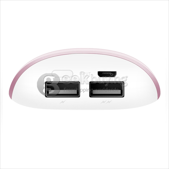 Vorson Shell Dual USB 6000mAh Power Bank External Battery 1.2A for iPhone iPad Smartphone Tablet - Pink
