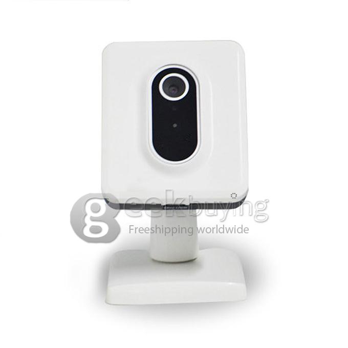 C101 0.3MP 1/4 CMOS P2P Surveillance IP Network Camera with Wi-Fi/TF Card Slot/10-IR LED - White