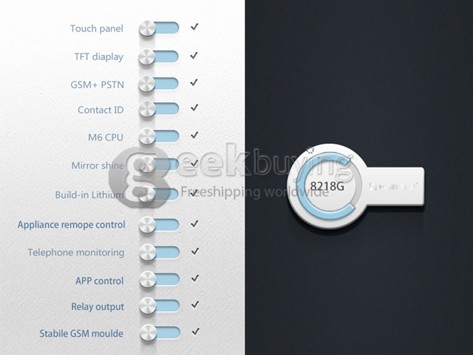 YA-8218-GSM-3 App Controlled Wireless&Wired GSM PSTN Home Alarm Security System Auto Dialer