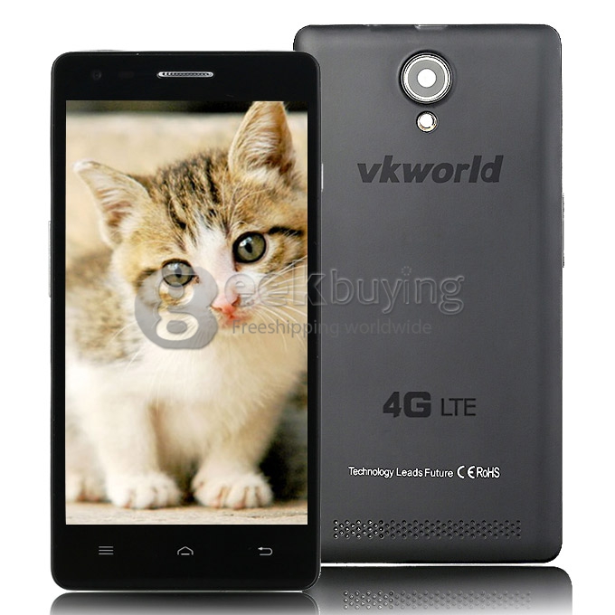 VK1000 5 Inch FDD-LTE 4G Smartphone IPS QHD Screen MTK6582+6290 Dual Platform 1GB RAM 4GB ROM 8.0MP Android 4.2 OTG/GPS - Black