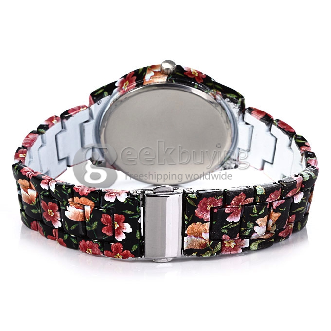 GENEVA Fashion Ceramic Analog Japanese Movement Quartz Wrist Watch for Woman - Red