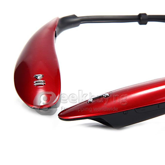 HBS-800 Bluetooth Wireless Headset Headphone Neck Earphone with Mic for iPhone Samsung HTC - Red