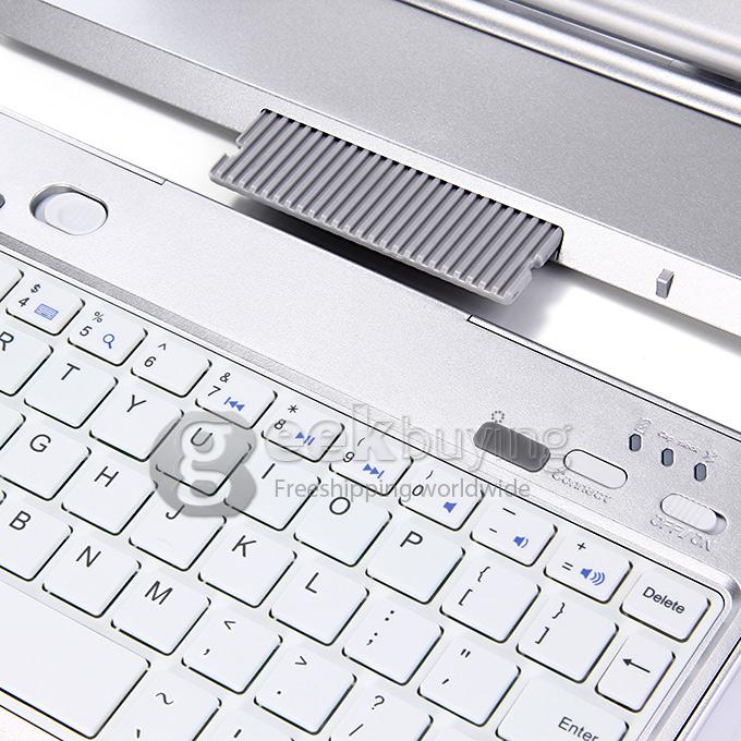 360 Degree Swivel Rotating Stand Bluetooth Keyboard Case Cover For IPad Air 2 iPad 6 - Silver