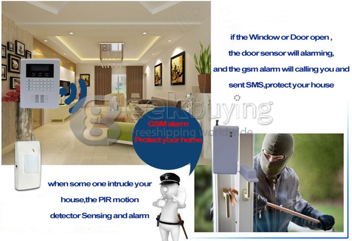 YA-600-GSM PSTN-4 Quad-4-Bands GSM PSTN Wireless Home Security Alarm Burglar System