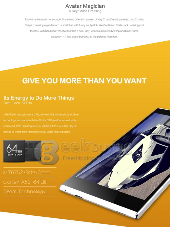 ZOPO ZP920 4G LTE Android 4.4 Smartphone 5.2 Inch IPS FHD Screen MTK6752 Octa Core 2GB RAM 16GB ROM 13.2MP GPS Wifi Miracast - Black