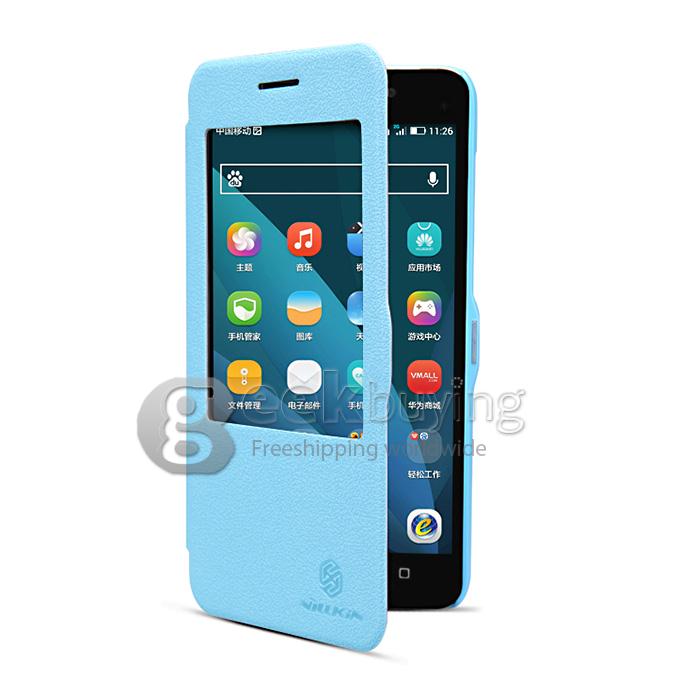 Nillkin Fresh Series Polycarbonate Flip Stand Cover Leather Case for HUAWEI Honor 4X - Blue