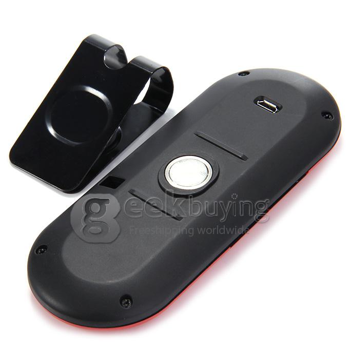 NAT1900 Visor Clip Wireless Multipoint Bluetooth HandsFree Car Kit Speaker Phone Speaker - Red